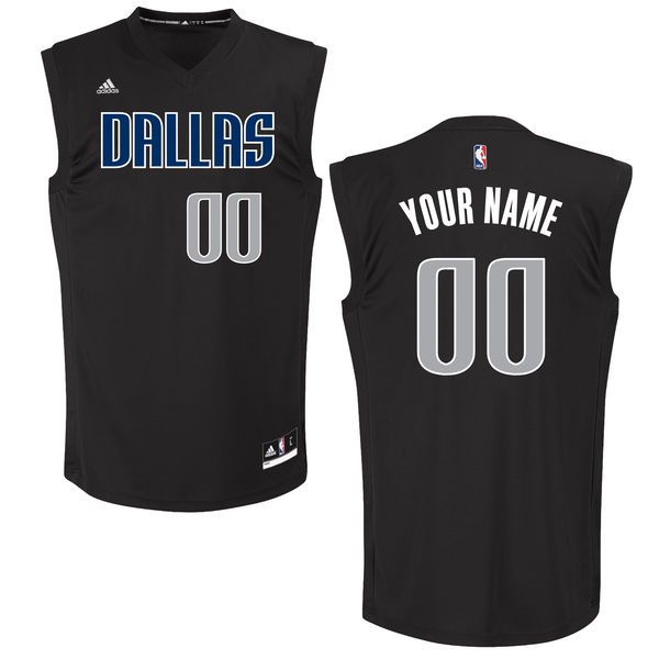 Men Dallas Mavericks Adidas Black Custom Chase NBA Jersey